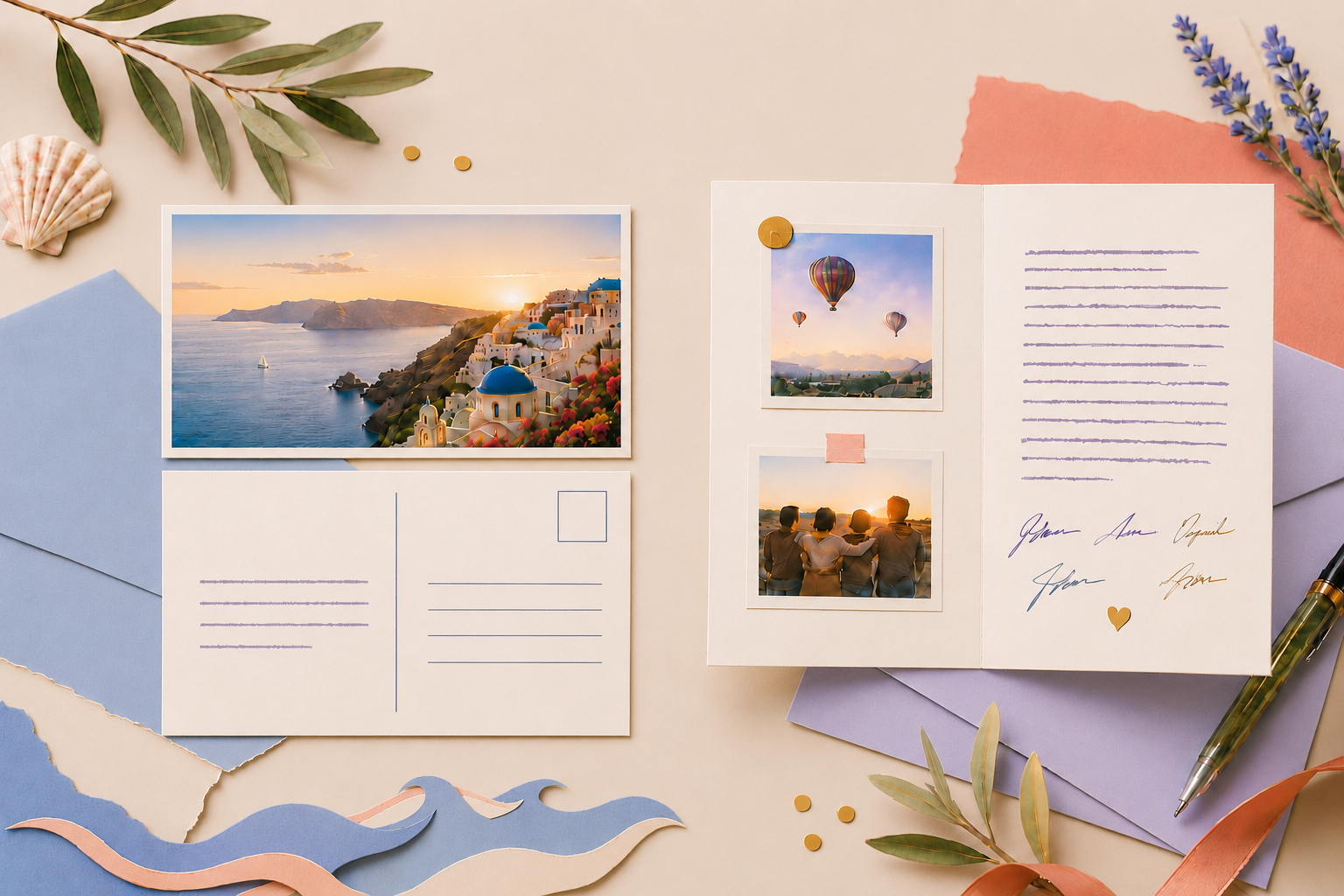 Choosing between a photo postcard and a folded greeting card